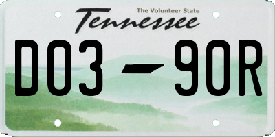TN license plate D0390R