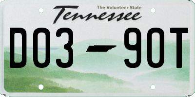 TN license plate D0390T