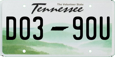 TN license plate D0390U