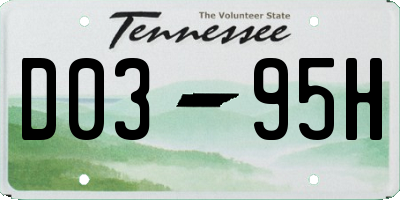 TN license plate D0395H