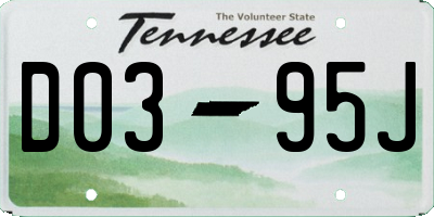TN license plate D0395J