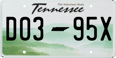 TN license plate D0395X