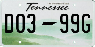TN license plate D0399G
