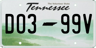 TN license plate D0399V