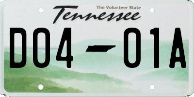 TN license plate D0401A