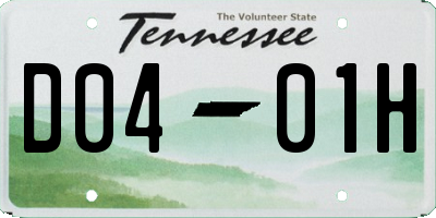 TN license plate D0401H