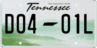 TN license plate D0401L