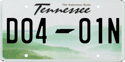 TN license plate D0401N