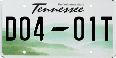 TN license plate D0401T