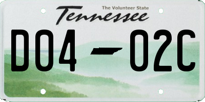 TN license plate D0402C