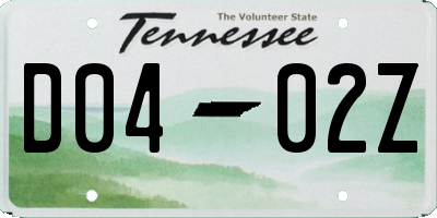 TN license plate D0402Z