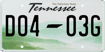 TN license plate D0403G