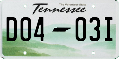TN license plate D0403I