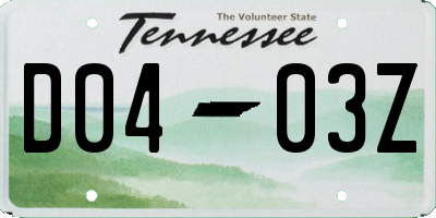 TN license plate D0403Z