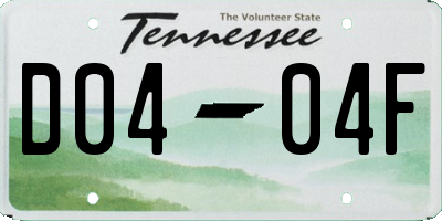 TN license plate D0404F