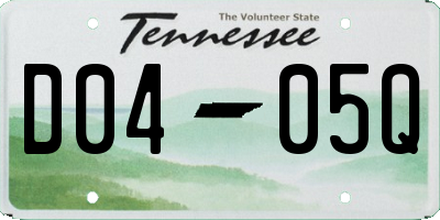 TN license plate D0405Q