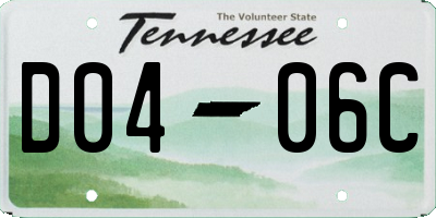 TN license plate D0406C