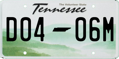 TN license plate D0406M