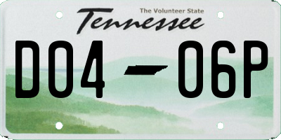 TN license plate D0406P