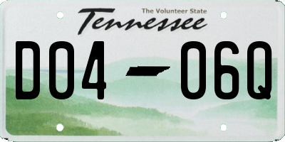 TN license plate D0406Q