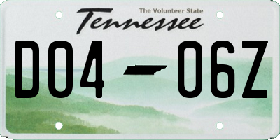 TN license plate D0406Z
