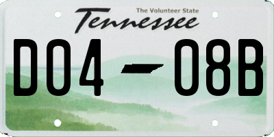 TN license plate D0408B
