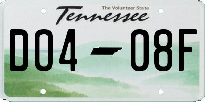 TN license plate D0408F