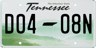 TN license plate D0408N