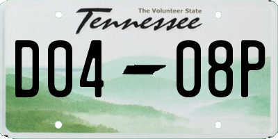TN license plate D0408P
