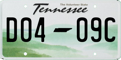 TN license plate D0409C