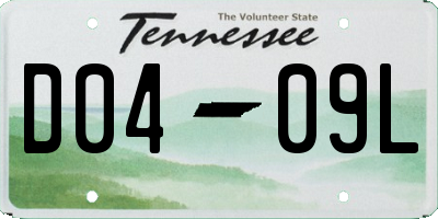 TN license plate D0409L