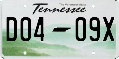 TN license plate D0409X