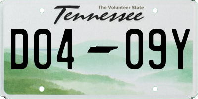 TN license plate D0409Y