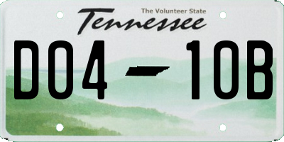 TN license plate D0410B