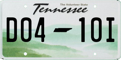 TN license plate D0410I