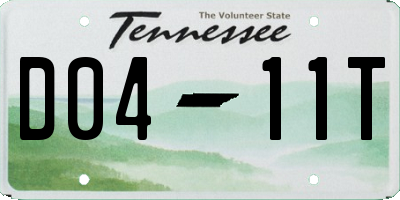 TN license plate D0411T