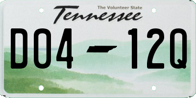 TN license plate D0412Q