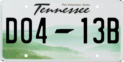TN license plate D0413B