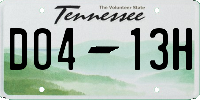 TN license plate D0413H