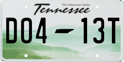 TN license plate D0413T