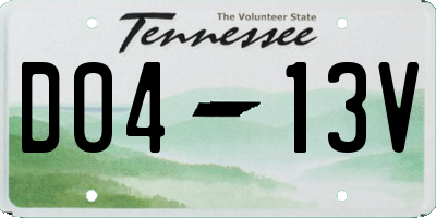 TN license plate D0413V