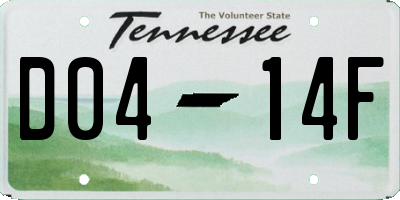 TN license plate D0414F