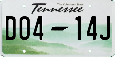 TN license plate D0414J