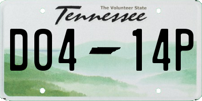 TN license plate D0414P