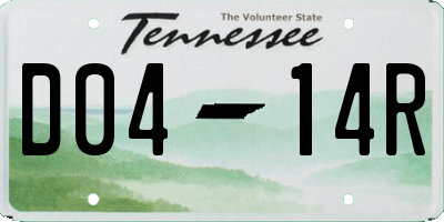 TN license plate D0414R