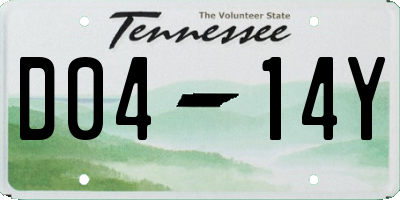 TN license plate D0414Y