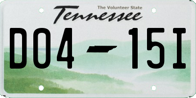 TN license plate D0415I