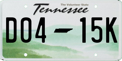 TN license plate D0415K