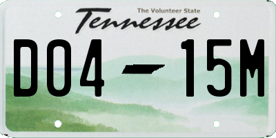 TN license plate D0415M