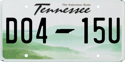 TN license plate D0415U